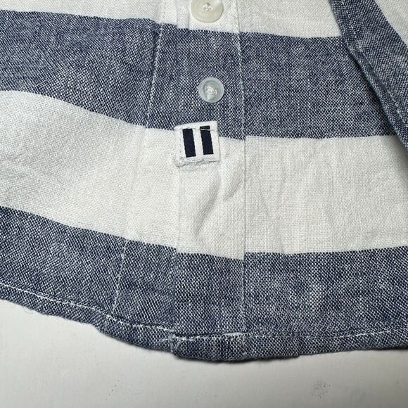 Solid & Striped Men's Cotton Linen Long Sleeve Beach Shirt Sz Large Rare D/C - Picture 6 of 11